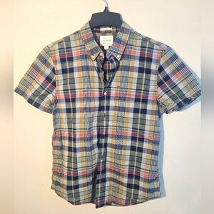 Lucky Brand Plaid Short Sleeve Button Down Shirt